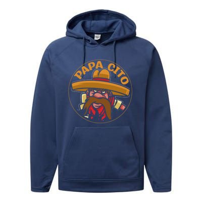 Mexican Cinco De Mayo Party Papa Cito Gift Performance Fleece Hoodie