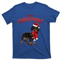 Merry Christmas Dachshund Dogs With Tree Christmas Lights Gift T-Shirt