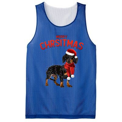 Merry Christmas Dachshund Dogs With Tree Christmas Lights Gift Mesh Reversible Basketball Jersey Tank