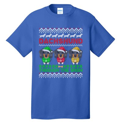 Merry Christmas Dachshund Through Snow Gift Tall T-Shirt