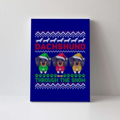 Merry Christmas Dachshund Through Snow Gift Canvas