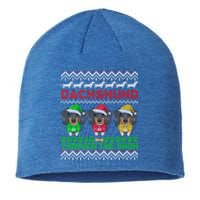 Merry Christmas Dachshund Through Snow Gift Sustainable Beanie