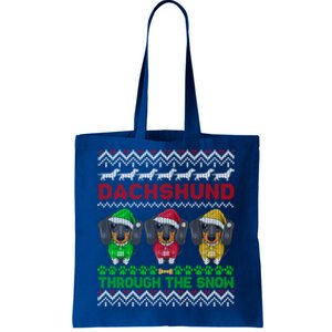 Merry Christmas Dachshund Through Snow Gift Tote Bag