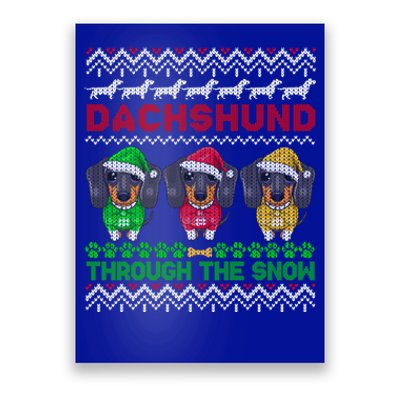 Merry Christmas Dachshund Through Snow Gift Poster