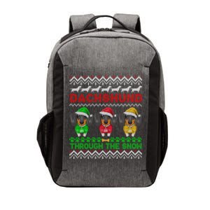 Merry Christmas Dachshund Through Snow Gift Vector Backpack