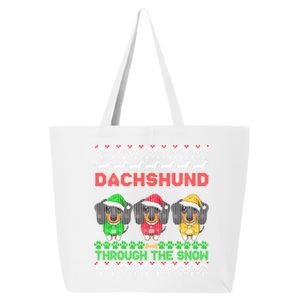 Merry Christmas Dachshund Through Snow Gift 25L Jumbo Tote