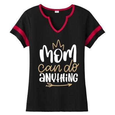 Mom Can Do Anything Queen Cute Gift Ladies Halftime Notch Neck Tee