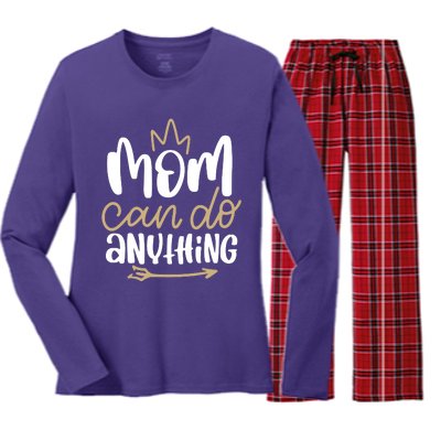 Mom Can Do Anything Queen Cute Gift Women's Long Sleeve Flannel Pajama Set 