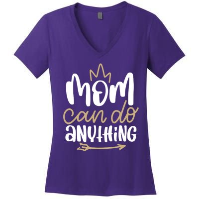 Mom Can Do Anything Queen Cute Gift Women's V-Neck T-Shirt