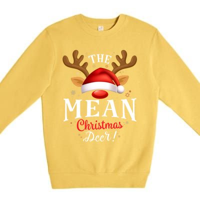 Mean Christmas Deer Pjs Xmas Family Matching Funny Gift Premium Crewneck Sweatshirt