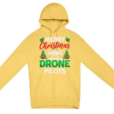 Merry Christmas Drone Pilots Fpv Drone Operator Xmas Premium Pullover Hoodie