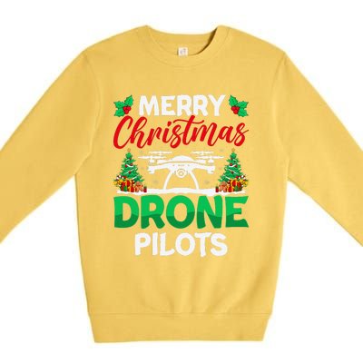 Merry Christmas Drone Pilots Fpv Drone Operator Xmas Premium Crewneck Sweatshirt