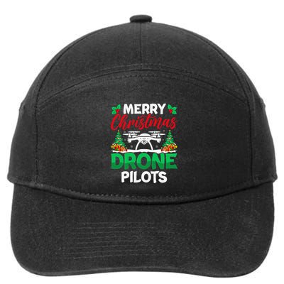 Merry Christmas Drone Pilots Fpv Drone Operator Xmas 7-Panel Snapback Hat