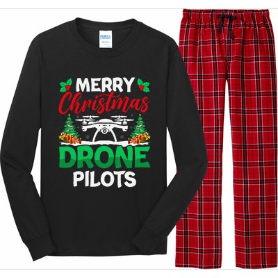 Merry Christmas Drone Pilots Fpv Drone Operator Xmas Long Sleeve Pajama Set