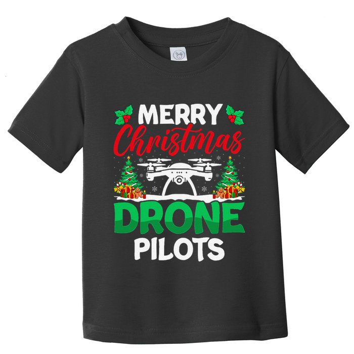 Merry Christmas Drone Pilots Fpv Drone Operator Xmas Toddler T-Shirt