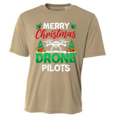 Merry Christmas Drone Pilots Fpv Drone Operator Xmas Cooling Performance Crew T-Shirt