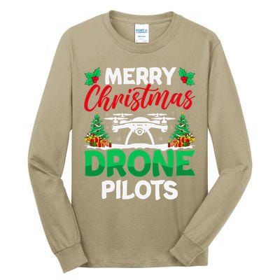 Merry Christmas Drone Pilots Fpv Drone Operator Xmas Tall Long Sleeve T-Shirt