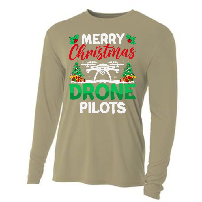 Merry Christmas Drone Pilots Fpv Drone Operator Xmas Cooling Performance Long Sleeve Crew