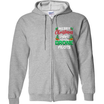 Merry Christmas Drone Pilots Fpv Drone Operator Xmas Full Zip Hoodie