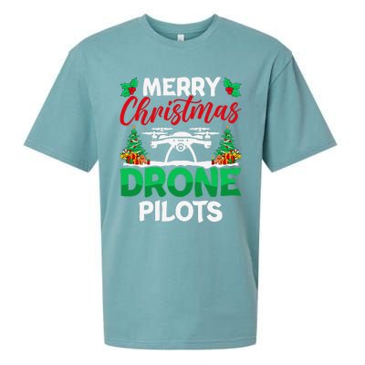 Merry Christmas Drone Pilots Fpv Drone Operator Xmas Sueded Cloud Jersey T-Shirt