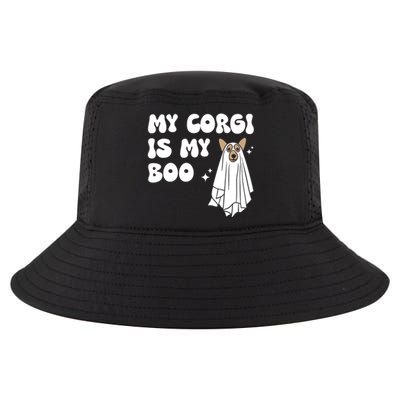 My Corgi Dog Is My Boo Spooky Season Ghost Halloween Groovy Gift Cool Comfort Performance Bucket Hat