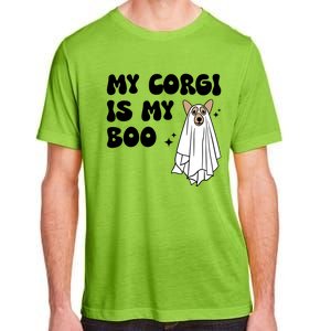 My Corgi Dog Is My Boo Spooky Season Ghost Halloween Groovy Meaningful Gift Adult ChromaSoft Performance T-Shirt