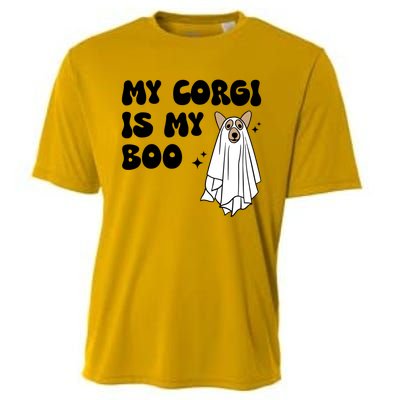 My Corgi Dog Is My Boo Spooky Season Ghost Halloween Groovy Meaningful Gift Cooling Performance Crew T-Shirt