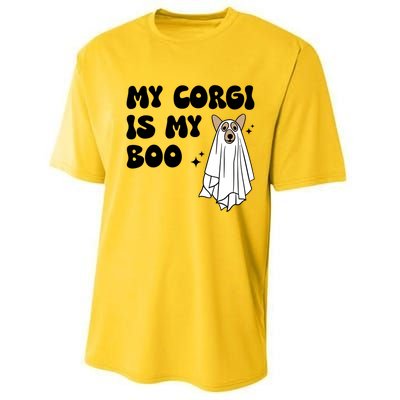 My Corgi Dog Is My Boo Spooky Season Ghost Halloween Groovy Meaningful Gift Performance Sprint T-Shirt