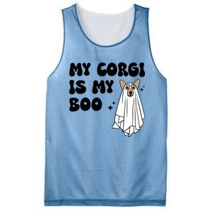 My Corgi Dog Is My Boo Spooky Season Ghost Halloween Groovy Meaningful Gift Mesh Reversible Basketball Jersey Tank