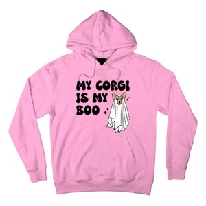 My Corgi Dog Is My Boo Spooky Season Ghost Halloween Groovy Meaningful Gift Hoodie