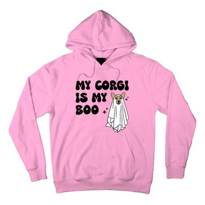 My Corgi Dog Is My Boo Spooky Season Ghost Halloween Groovy Meaningful Gift Hoodie