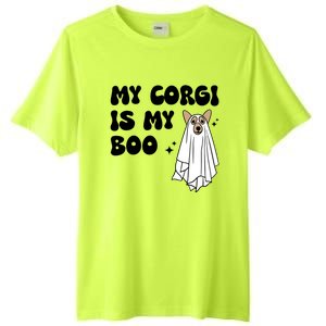 My Corgi Dog Is My Boo Spooky Season Ghost Halloween Groovy Meaningful Gift Tall Fusion ChromaSoft Performance T-Shirt