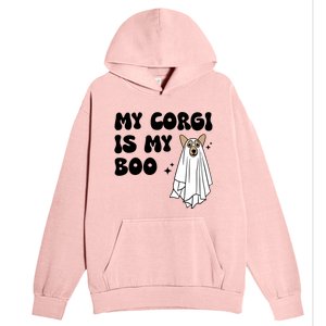 My Corgi Dog Is My Boo Spooky Season Ghost Halloween Groovy Meaningful Gift Urban Pullover Hoodie