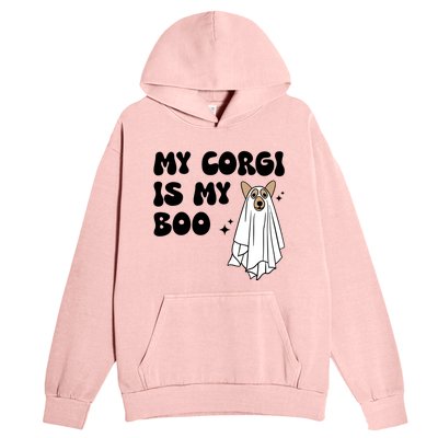 My Corgi Dog Is My Boo Spooky Season Ghost Halloween Groovy Meaningful Gift Urban Pullover Hoodie