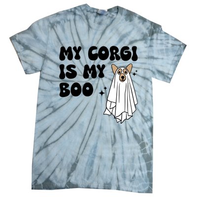 My Corgi Dog Is My Boo Spooky Season Ghost Halloween Groovy Meaningful Gift Tie-Dye T-Shirt