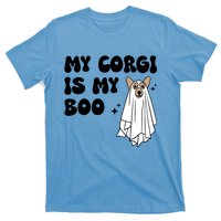 My Corgi Dog Is My Boo Spooky Season Ghost Halloween Groovy Meaningful Gift T-Shirt