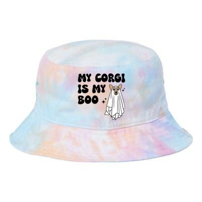 My Corgi Dog Is My Boo Spooky Season Ghost Halloween Groovy Meaningful Gift Tie Dye Newport Bucket Hat