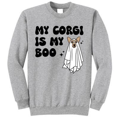 My Corgi Dog Is My Boo Spooky Season Ghost Halloween Groovy Meaningful Gift Sweatshirt