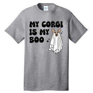 My Corgi Dog Is My Boo Spooky Season Ghost Halloween Groovy Meaningful Gift Tall T-Shirt