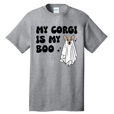 My Corgi Dog Is My Boo Spooky Season Ghost Halloween Groovy Meaningful Gift Tall T-Shirt