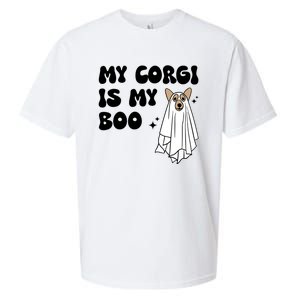 My Corgi Dog Is My Boo Spooky Season Ghost Halloween Groovy Meaningful Gift Sueded Cloud Jersey T-Shirt