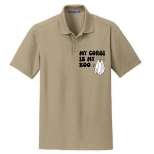 My Corgi Dog Is My Boo Spooky Season Ghost Halloween Groovy Meaningful Gift Dry Zone Grid Polo