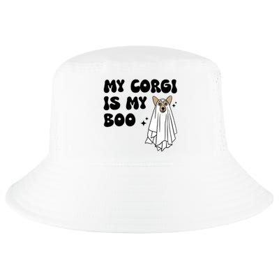 My Corgi Dog Is My Boo Spooky Season Ghost Halloween Groovy Meaningful Gift Cool Comfort Performance Bucket Hat