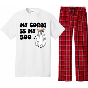 My Corgi Dog Is My Boo Spooky Season Ghost Halloween Groovy Meaningful Gift Pajama Set