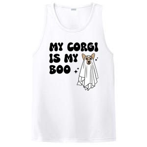 My Corgi Dog Is My Boo Spooky Season Ghost Halloween Groovy Meaningful Gift PosiCharge Competitor Tank