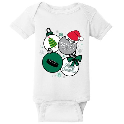 Merry Christmas Dallas Hockey Est 1967 Baby Bodysuit