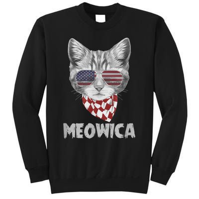 Meowica Cat Dad-dy Mom-my, July 4th Boy Girl Funny Sweatshirt