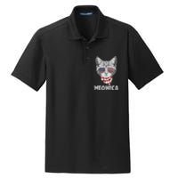 Meowica Cat Dad-dy Mom-my, July 4th Boy Girl Funny Dry Zone Grid Polo