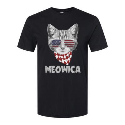 Meowica Cat Dad-dy Mom-my, July 4th Boy Girl Funny Softstyle® CVC T-Shirt