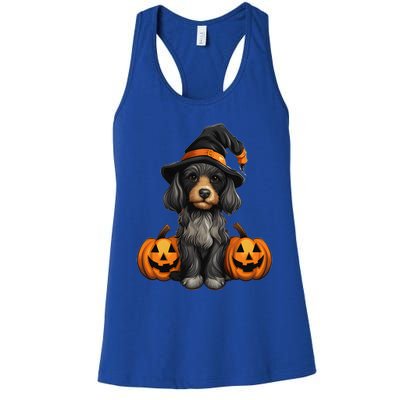 Merchweaver Cute Dog Lovers Halloween Pumpkin Gift Women's Racerback Tank